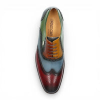 Antonin 01 - Zapatos Oxford de cuero negro burdeos para hombre