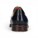 Antonin 01 - Zapatos Oxford de cuero azul y marrón para hombre