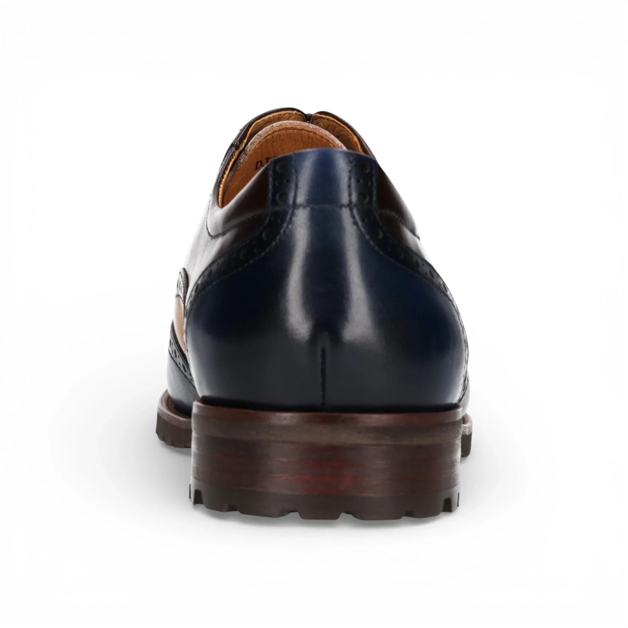 Antonin 01 - Zapatos Oxford de cuero azul y marrón para hombre