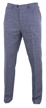 Cavani Antonio - Pantalones vintage de cuadros gris azulados para hombre - Largo regular