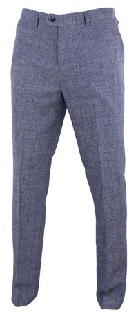 Cavani Antonio - Pantalones vintage de cuadros gris azulados para hombre - Largo regular