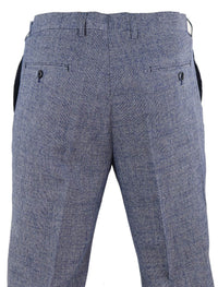 Cavani Antonio - Pantalones vintage de cuadros gris azulados para hombre - Largo regular