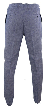 Cavani Antonio - Pantalones vintage de cuadros gris azulados para hombre - Largo regular
