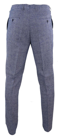 Cavani Antonio - Pantalones vintage de cuadros gris azulados para hombre - Largo regular