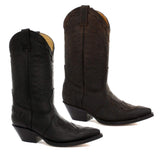 Botas vaqueras para hombre, puntiagudas, negras y marrones, de Arizona, de cuero auténtico, estilo western cubano.