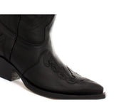 Botas vaqueras para hombre, puntiagudas, negras y marrones, de Arizona, de cuero auténtico, estilo western cubano.