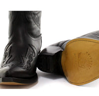 Botas vaqueras para hombre, puntiagudas, negras y marrones, de Arizona, de cuero auténtico, estilo western cubano.