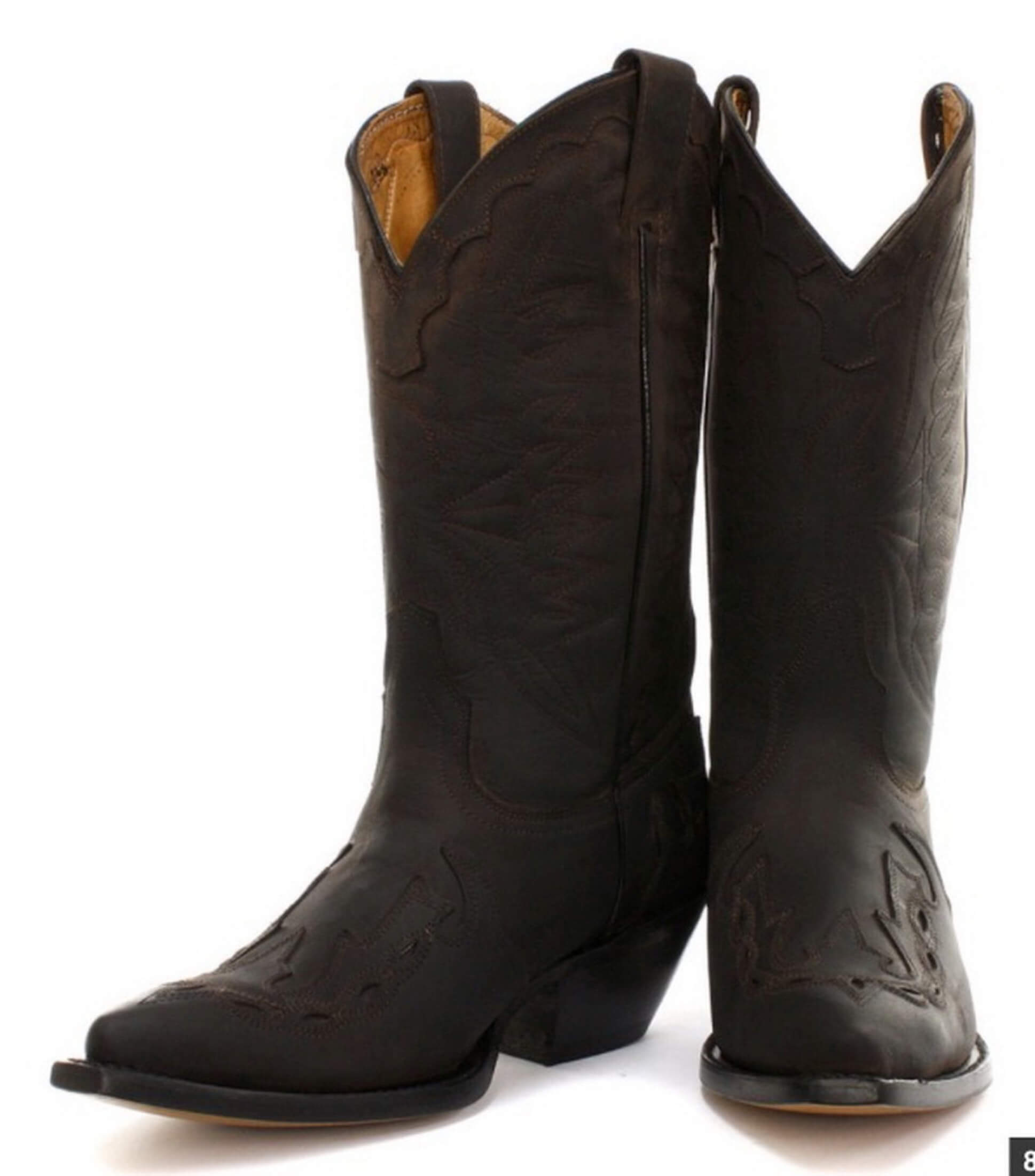 Botas vaqueras para hombre, puntiagudas, negras y marrones, de Arizona, de cuero auténtico, estilo western cubano.