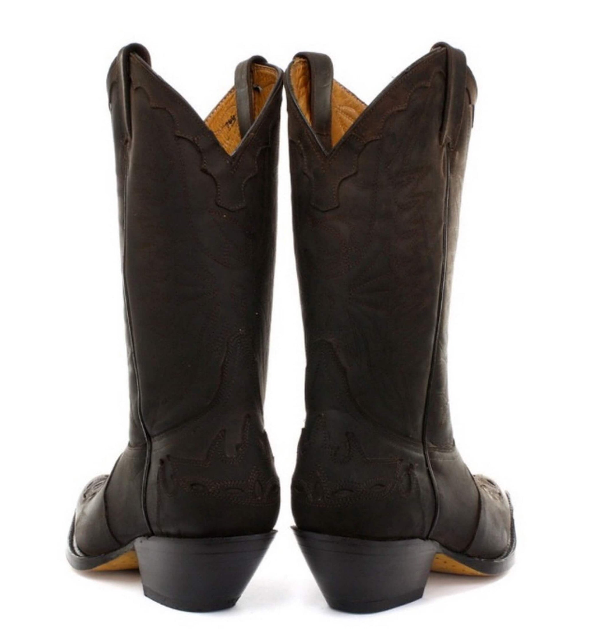Botas vaqueras para hombre, puntiagudas, negras y marrones, de Arizona, de cuero auténtico, estilo western cubano.