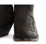 Botas vaqueras para hombre, puntiagudas, negras y marrones, de Arizona, de cuero auténtico, estilo western cubano.