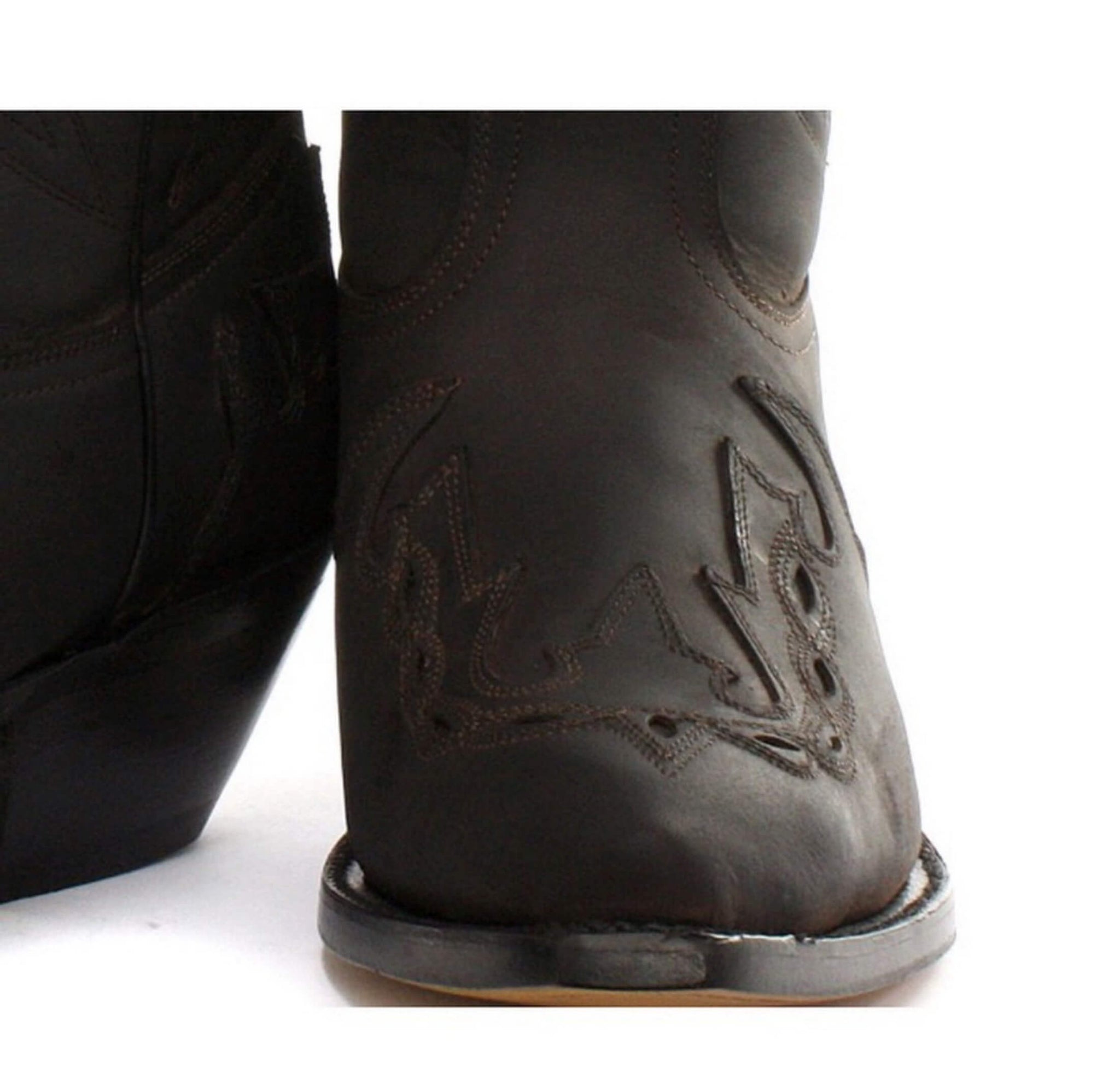 Botas vaqueras para hombre, puntiagudas, negras y marrones, de Arizona, de cuero auténtico, estilo western cubano.