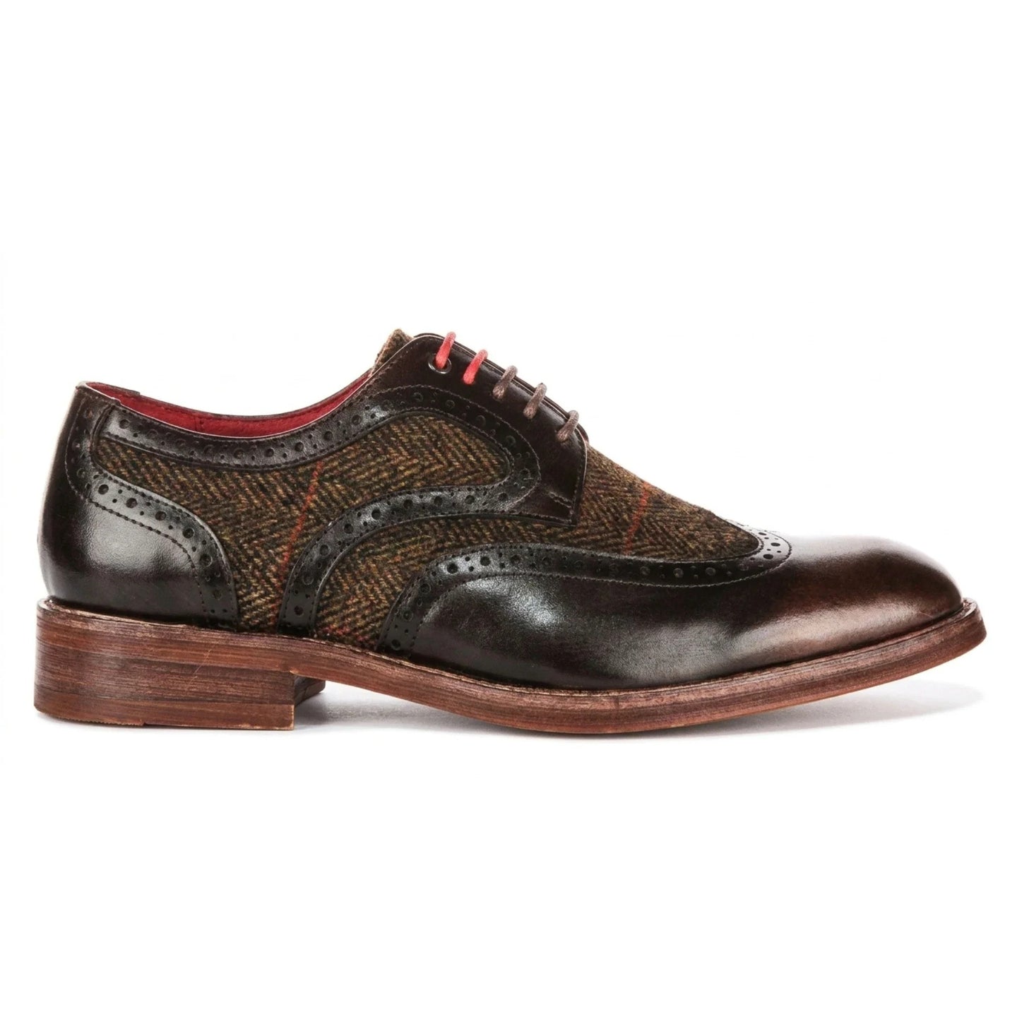 Arlo - Zapatos brogue de tweed marrón para hombre