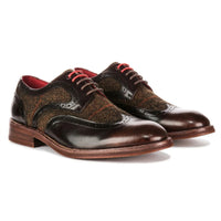 Arlo - Zapatos brogue de tweed marrón para hombre