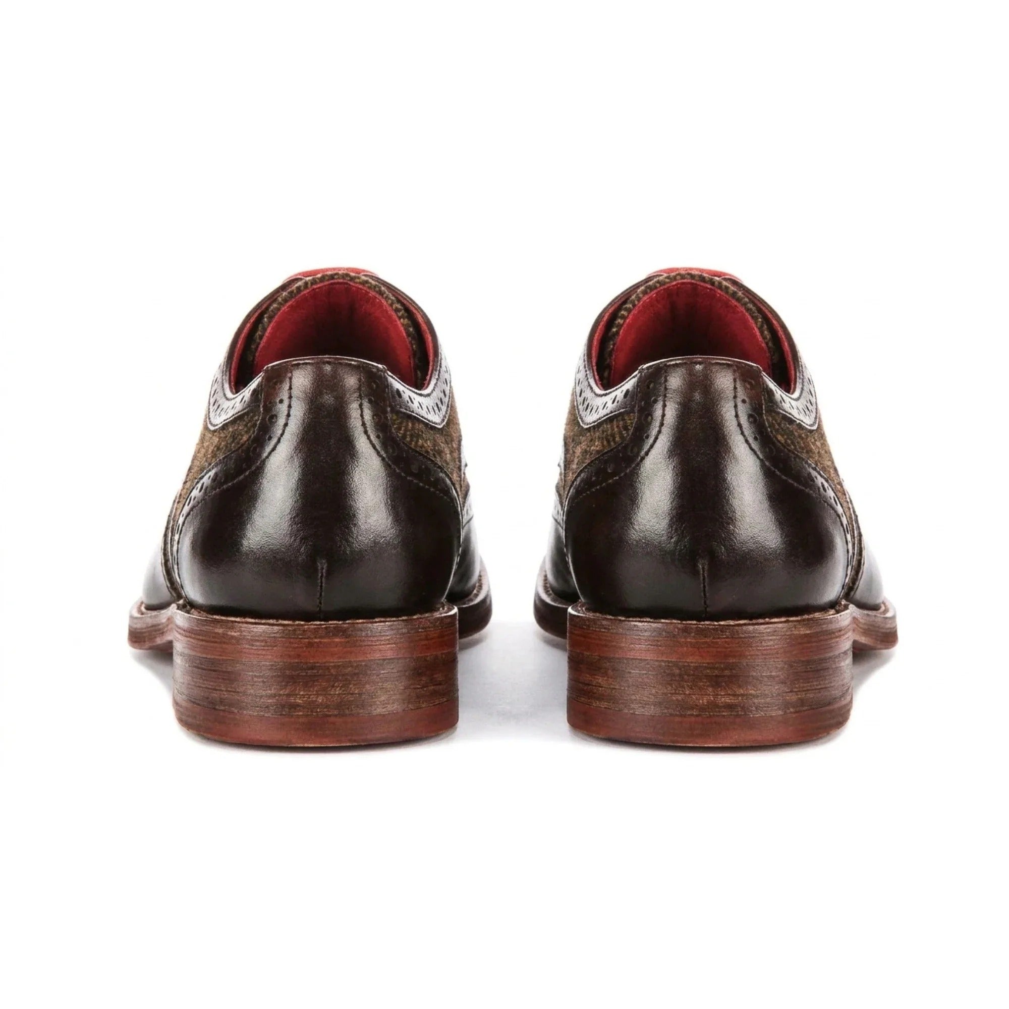 Arlo - Zapatos brogue de tweed marrón para hombre