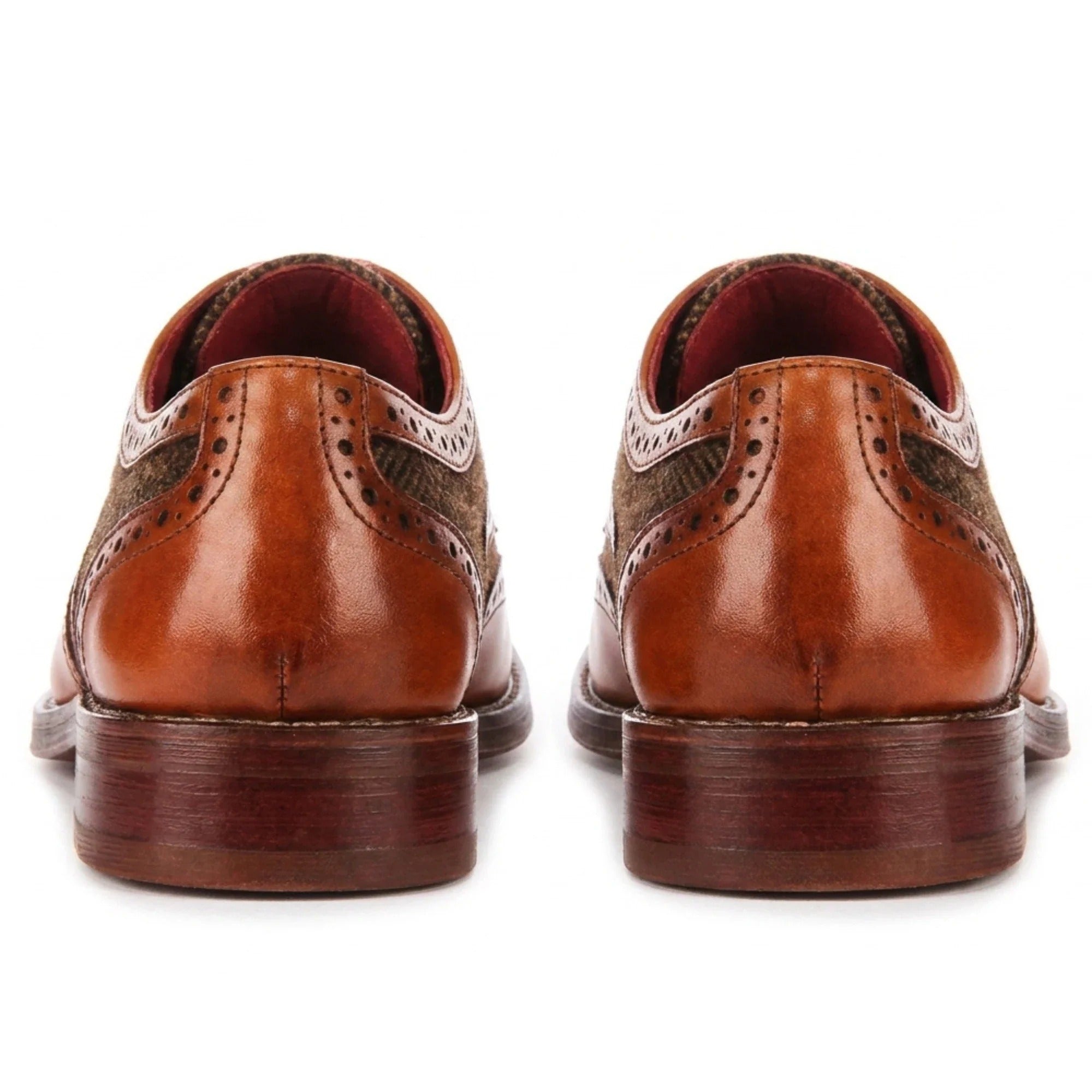 Arlo - Zapatos brogue de tweed color camel para hombre