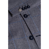 Arriga - Blazer de cuadros grises y azules para hombre