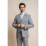Arriga - Blazer de cuadros grises y azules para hombre