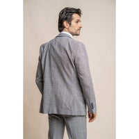 Arriga - Blazer de cuadros grises y azules para hombre