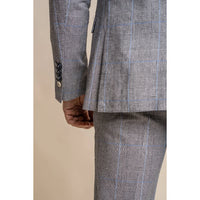 Arriga - Blazer de cuadros grises y azules para hombre