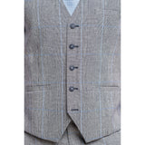 Arriga - Chaleco de cuadros grises y azules para hombre