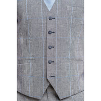 Arriga - Chaleco de cuadros grises y azules para hombre