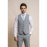 Arriga - Chaleco de cuadros grises y azules para hombre