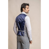 Arriga - Chaleco de cuadros grises y azules para hombre