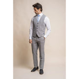 Arriga - Chaleco de cuadros grises y azules para hombre