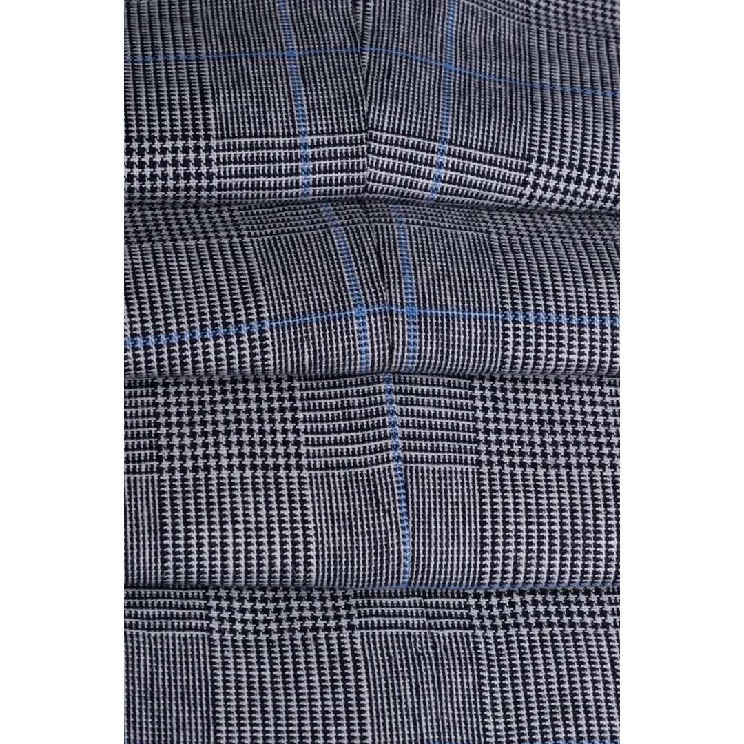Arriga - Chaleco de cuadros grises y azules para hombre