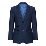 Traje de tres piezas de tweed azul marino para niño, estilo clásico de boda elegante y formal de los años 20.