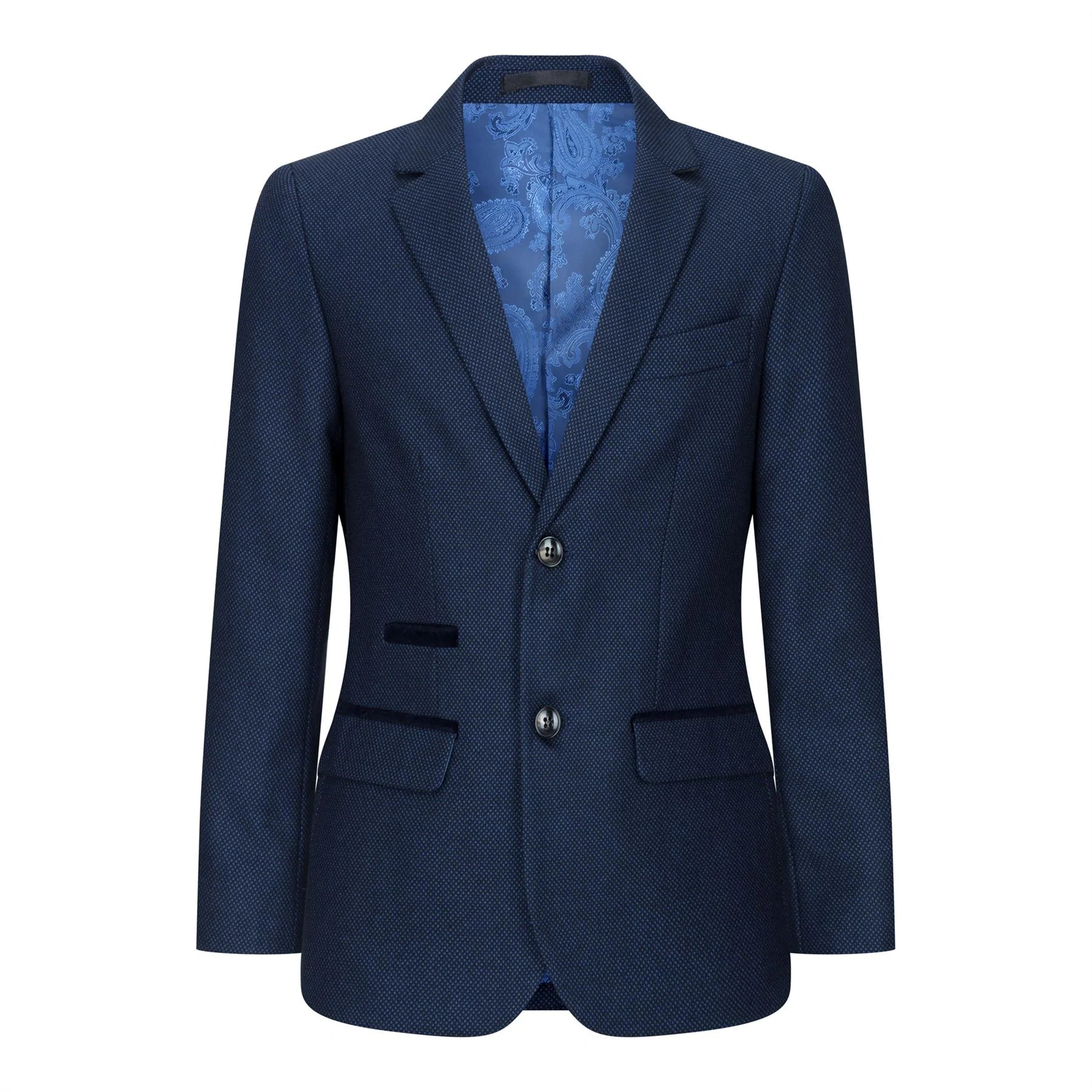 Traje de tres piezas de tweed azul marino para niño, estilo clásico de boda elegante y formal de los años 20.