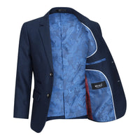 Traje de tres piezas de tweed azul marino para niño, estilo clásico de boda elegante y formal de los años 20.