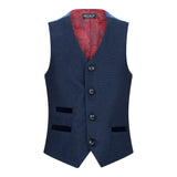 Traje de tres piezas de tweed azul marino para niño, estilo clásico de boda elegante y formal de los años 20.