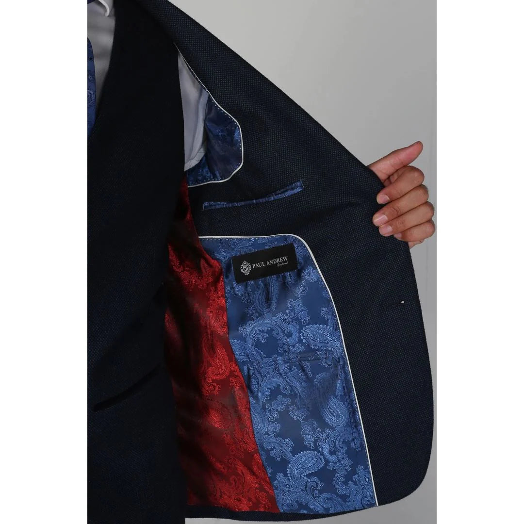 Arthur - Blazer azul marino Birdseye para hombre