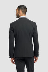 Aspen - Traje de esmoquin negro de dos piezas para hombre, cruzado.