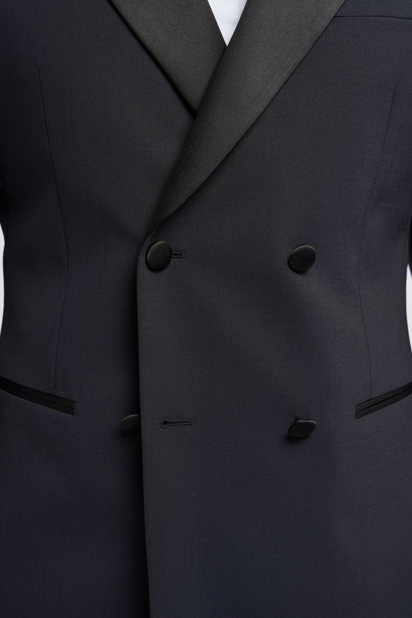 Aspen - Traje de esmoquin azul marino de dos piezas para hombre, cruzado.