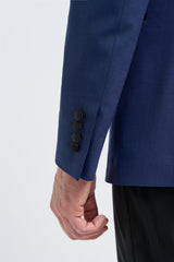 Aspen - Blazer de esmoquin azul para hombre con cuello chal