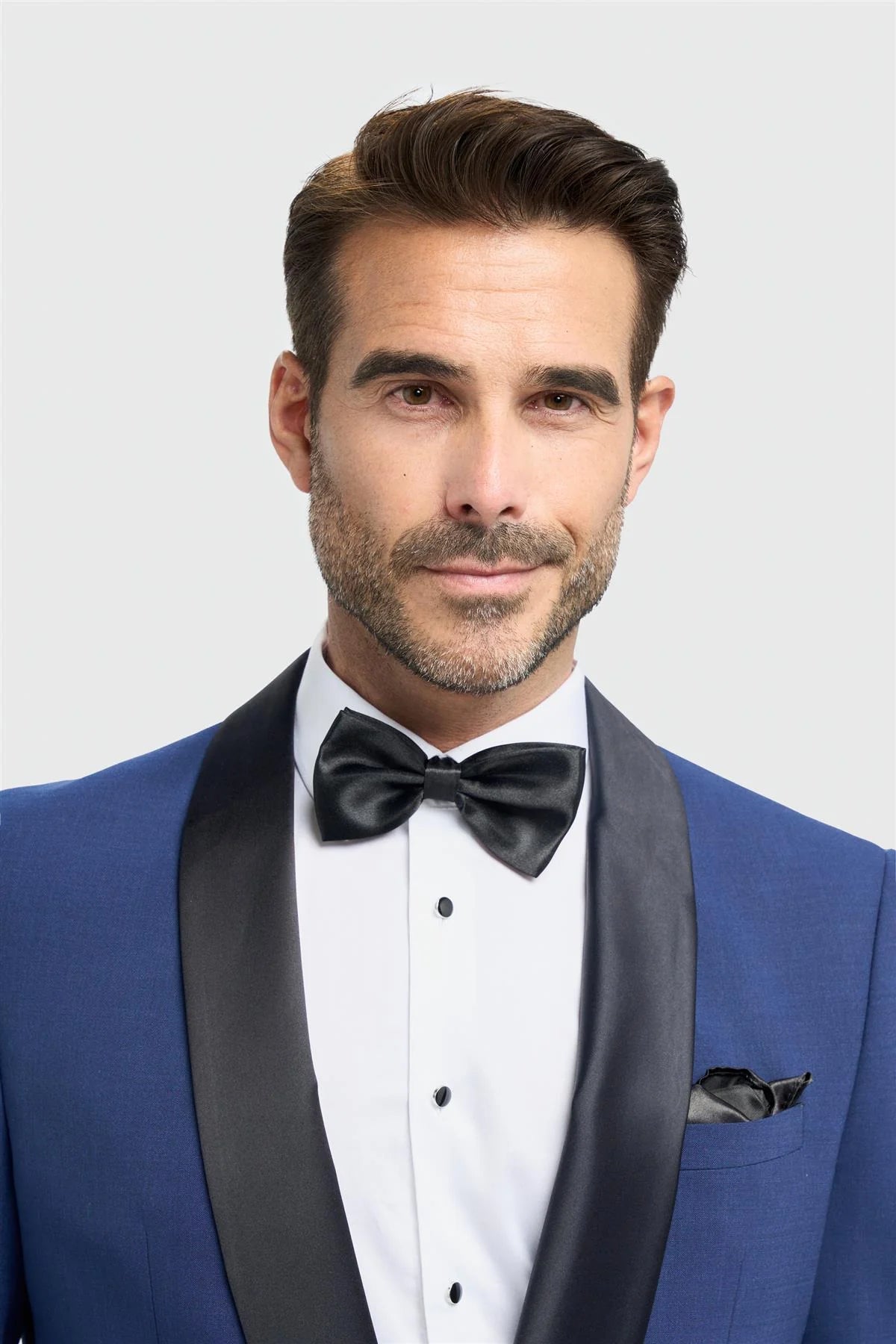 Aspen - Blazer de esmoquin azul para hombre con cuello chal