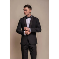 Aspen - Blazer de esmoquin negro liso para hombre