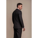 Aspen - Blazer de esmoquin negro liso para hombre
