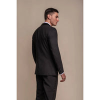 Aspen - Blazer de esmoquin negro liso para hombre