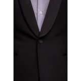 Aspen - Blazer de esmoquin negro liso para hombre