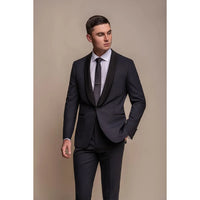Aspen - Blazer de esmoquin azul marino liso para hombre