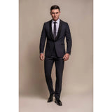 Aspen - Blazer de esmoquin azul marino liso para hombre