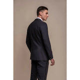 Aspen - Blazer de esmoquin azul marino liso para hombre