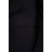 Aspen - Blazer de esmoquin azul marino liso para hombre