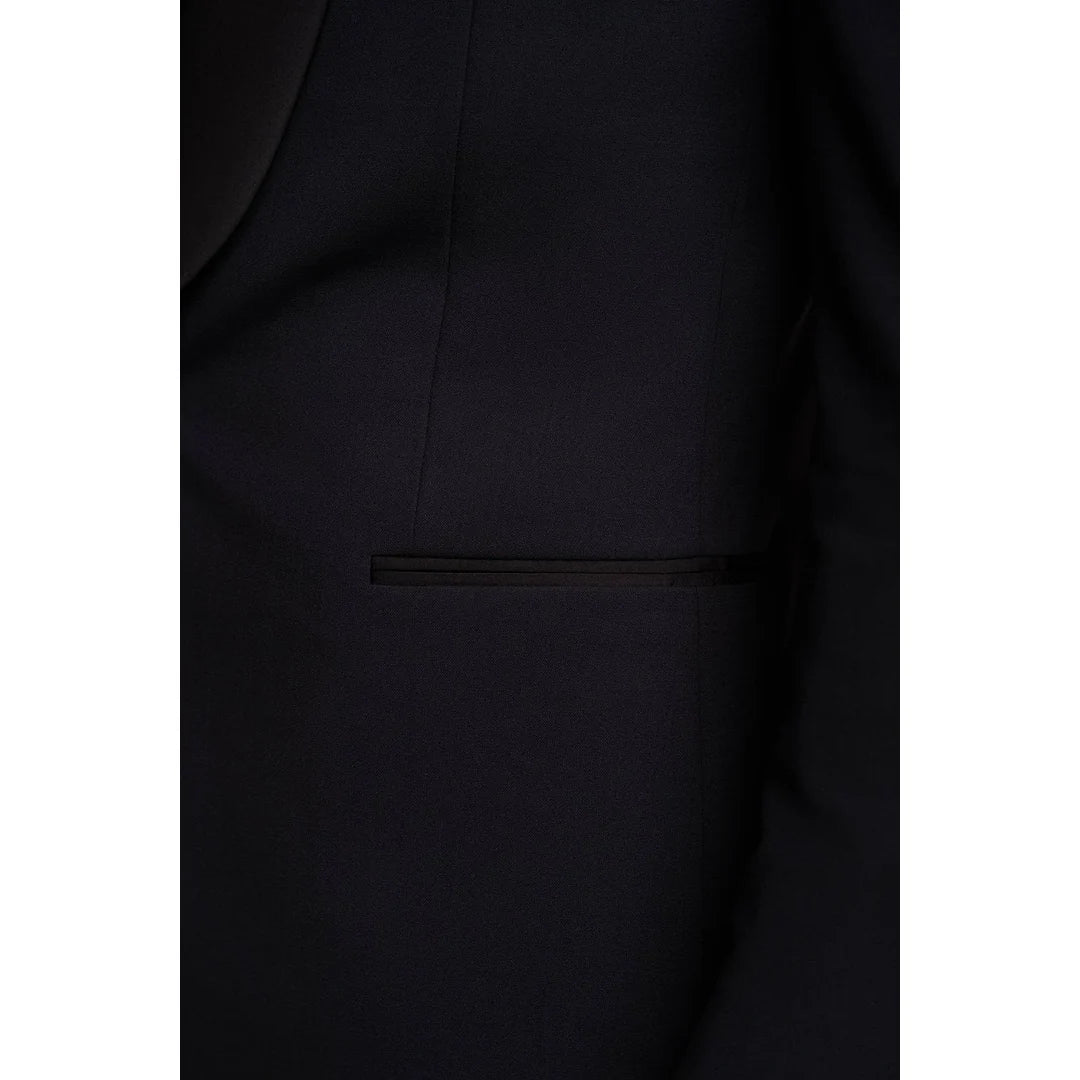 Aspen - Blazer de esmoquin azul marino liso para hombre
