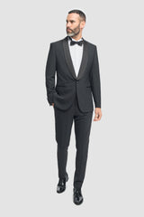 Aspen - Traje de esmoquin negro de dos piezas para hombre, ideal para bodas.