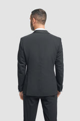 Aspen - Traje de esmoquin negro de dos piezas para hombre, ideal para bodas.