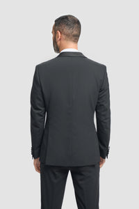Aspen - Traje de esmoquin negro de dos piezas para hombre, ideal para bodas.